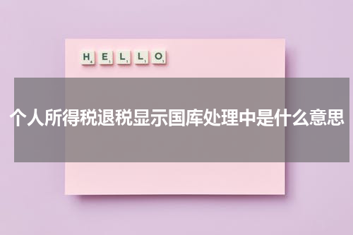 个人所得税退税显示国库处理中是什么意思