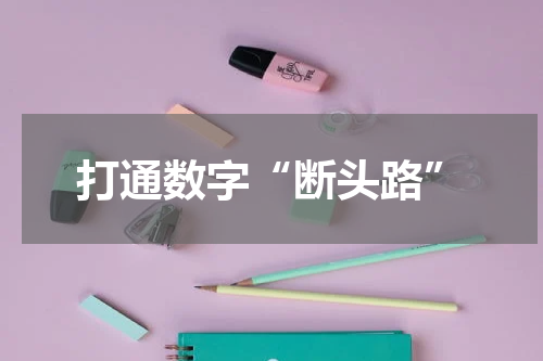 打通数字“断头路”