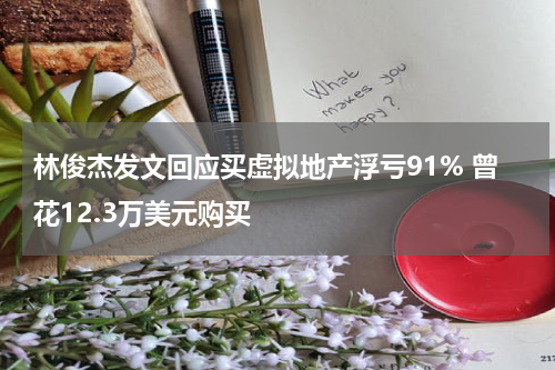 林俊杰发文回应买虚拟地产浮亏91% 曾花12.3万美元购买