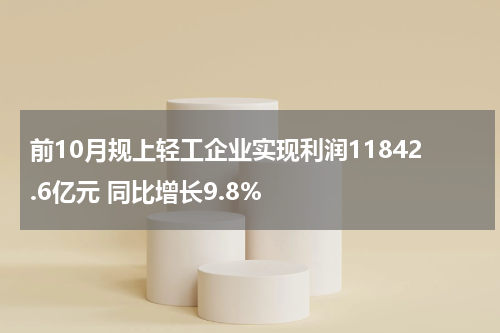 前10月规上轻工企业实现利润11842.6亿元 同比增长9.8%