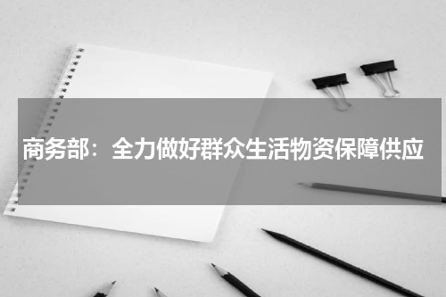 商务部：全力做好群众生活物资保障供应