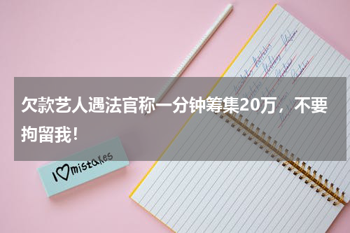 欠款艺人遇法官称一分钟筹集20万,不要拘留我!