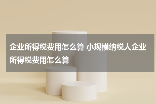 企业所得税费用怎么算 小规模纳税人企业所得税费用怎么算