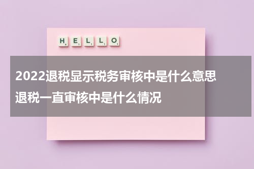 2022退税显示税务审核中是什么意思 退税一直审核中是什么情况