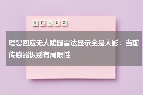 理想回应无人陵园雷达显示全是人影：当前传感器识别有局限性