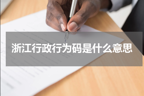浙江行政行为码是什么意思