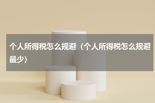 个人所得税怎么规避（个人所得税怎么规避最少）