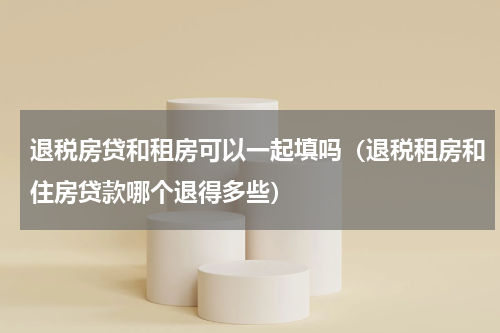 退税房贷和租房可以一起填吗（退税租房和住房贷款哪个退得多些）