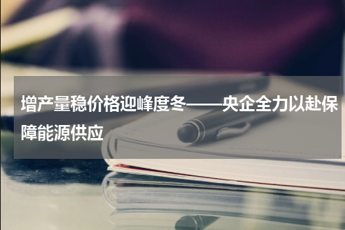 增产量稳价格迎峰度冬——央企全力以赴保障能源供应
