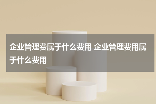 企业管理费属于什么费用 企业管理费用属于什么费用