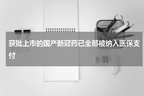 获批上市的国产新冠药已全部被纳入医保支付