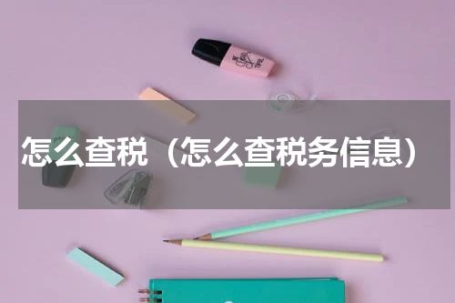 怎么查税（怎么查税务信息）