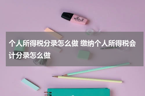 个人所得税分录怎么做 缴纳个人所得税会计分录怎么做