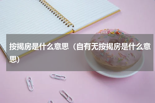 按揭房是什么意思(自有无按揭房是什么意思)