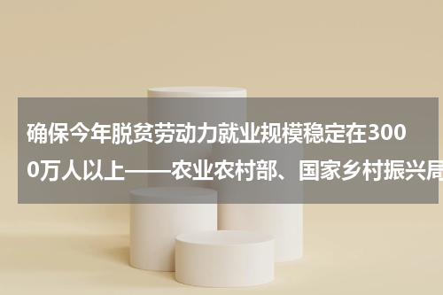 确保今年脱贫劳动力就业规模稳定在3000万人以上——农业农村部、国家乡村振兴局有关负责人回应巩固脱贫热点问题