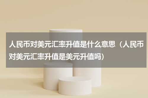 人民币对美元汇率升值是什么意思（人民币对美元汇率升值是美元升值吗）