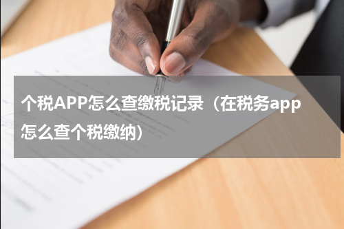 个税APP怎么查缴税记录（在税务app怎么查个税缴纳）