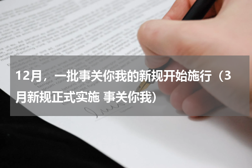 12月，一批事关你我的新规开始施行（3月新规正式实施 事关你我）