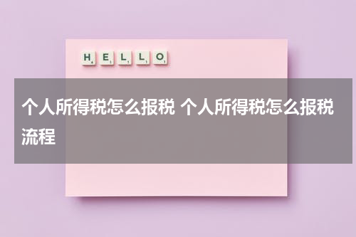 个人所得税怎么报税 个人所得税怎么报税流程