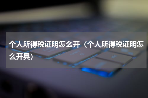 个人所得税证明怎么开（个人所得税证明怎么开具）