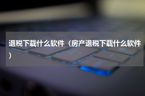退税下载什么软件（房产退税下载什么软件）