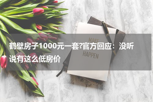 鹤壁房子1000元一套?官方回应：没听说有这么低房价
