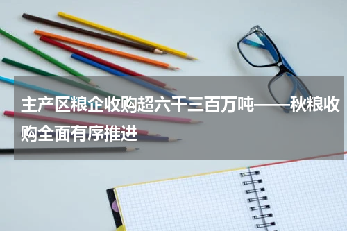主产区粮企收购超六千三百万吨——秋粮收购全面有序推进