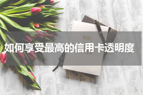 如何享受最高的信用卡透明度