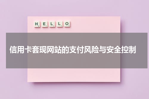  信用卡套现网站的支付风险与安全控制