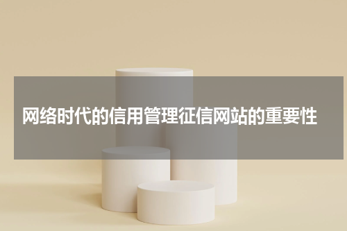  网络时代的信用管理征信网站的重要性