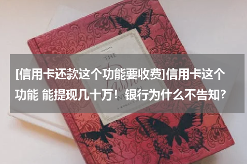 [信用卡还款这个功能要收费]信用卡这个功能 能提现几十万！银行为什么不告知？